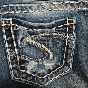 Silver Straight Leg Jeans